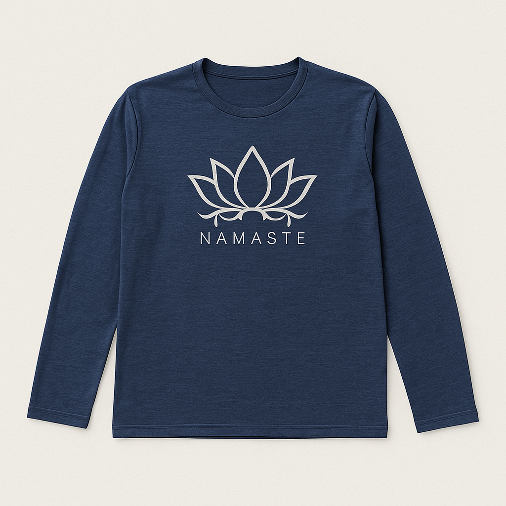 ✨T-shirt manches longues  Namasté- Bleu & Gris  ( Tailles M et L ) ✨