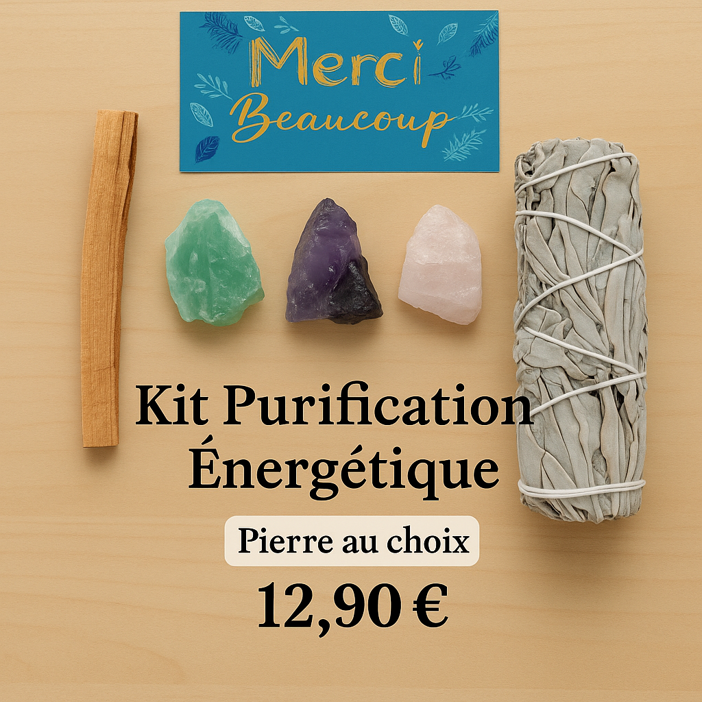✨ Kit Purification Energétique- Sauge blanche,Paolo Santo & Pierre Naturelle✨