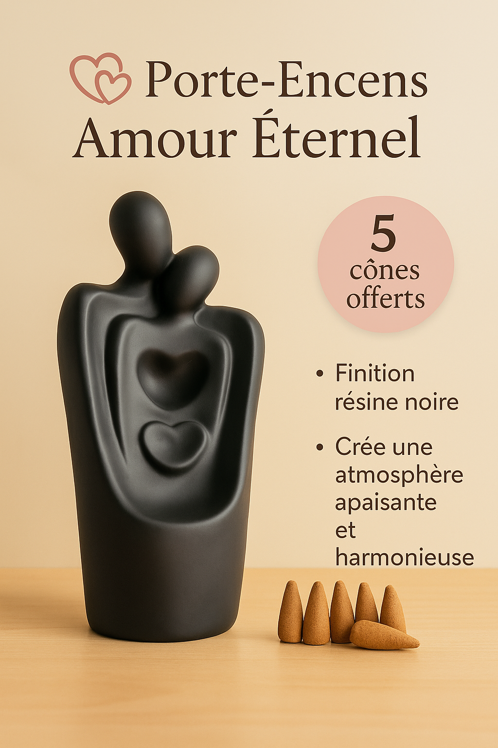 💕 Porte- Encens Amour Eternel- Cônes d' Encens