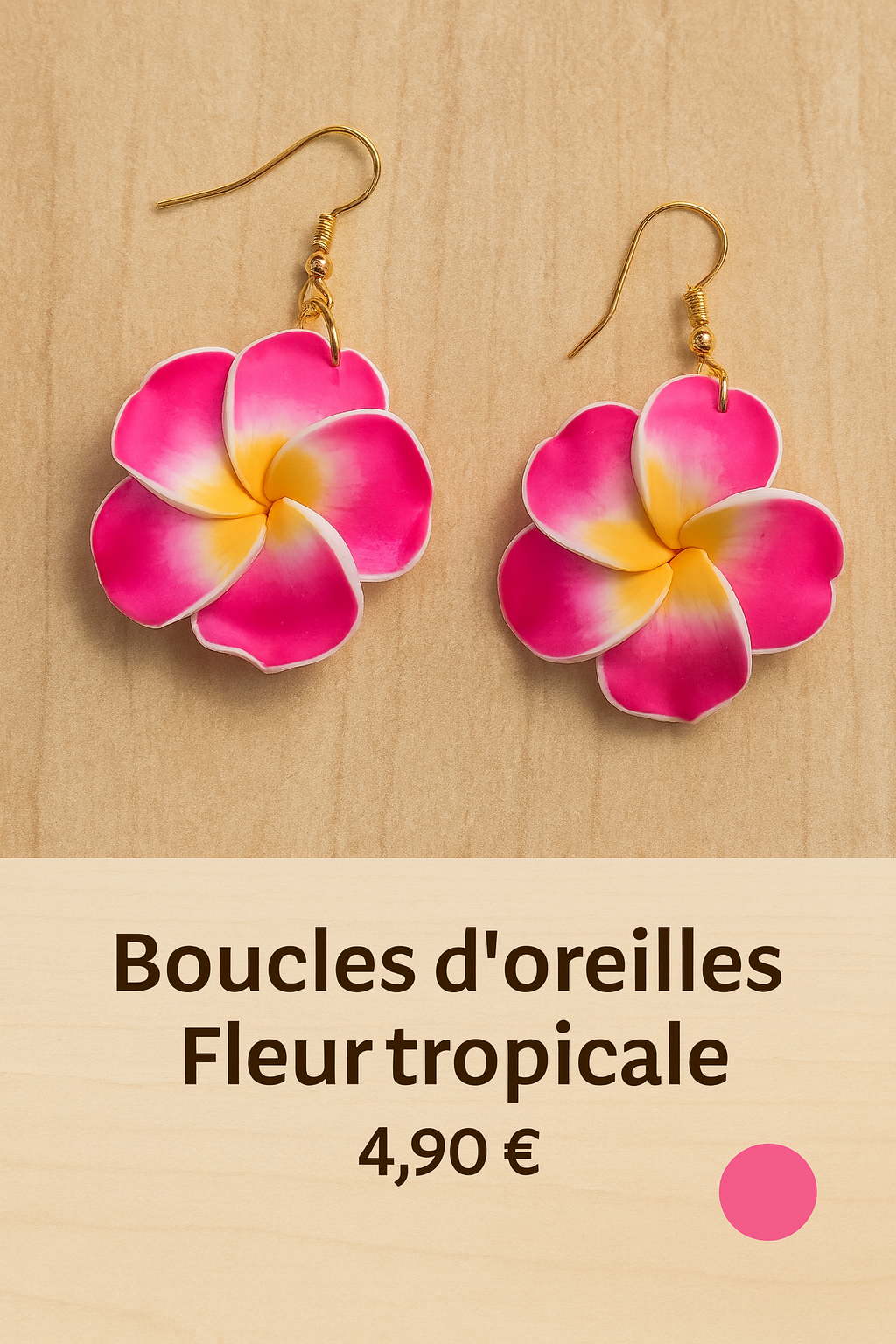 Boucles d ' oreilles Fleurs Tropicales - Coloris au choix