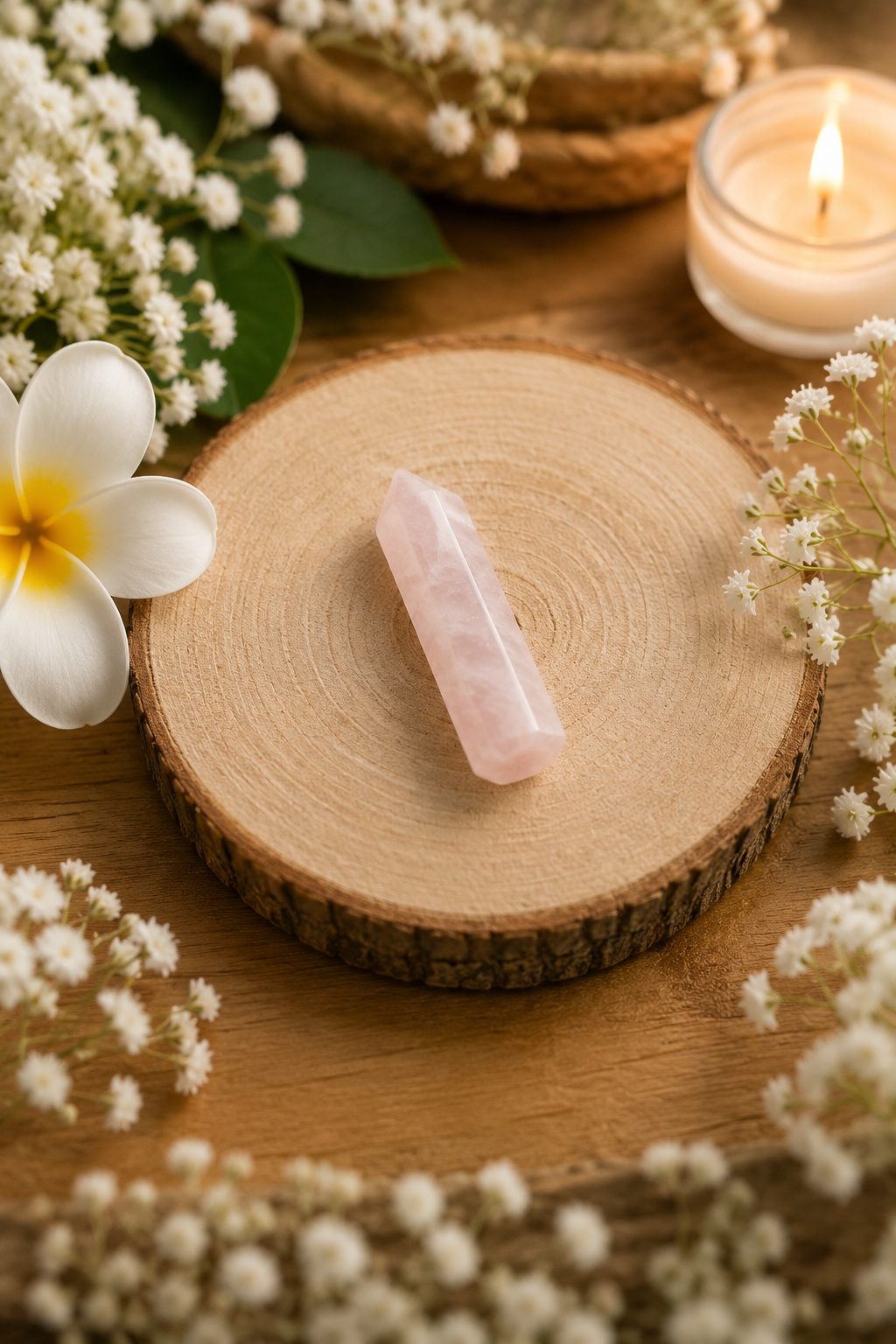💗 Pointe en Quartz Rose - Vendue à l'unité