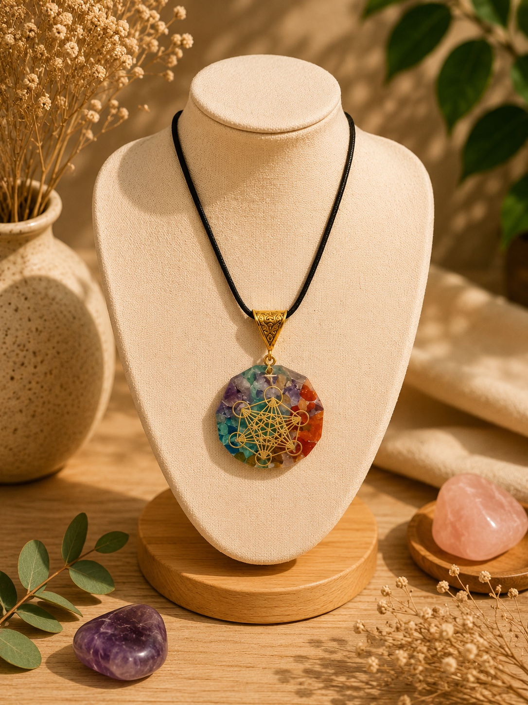 Collier énergétique 7 chakras - pierres naturelles