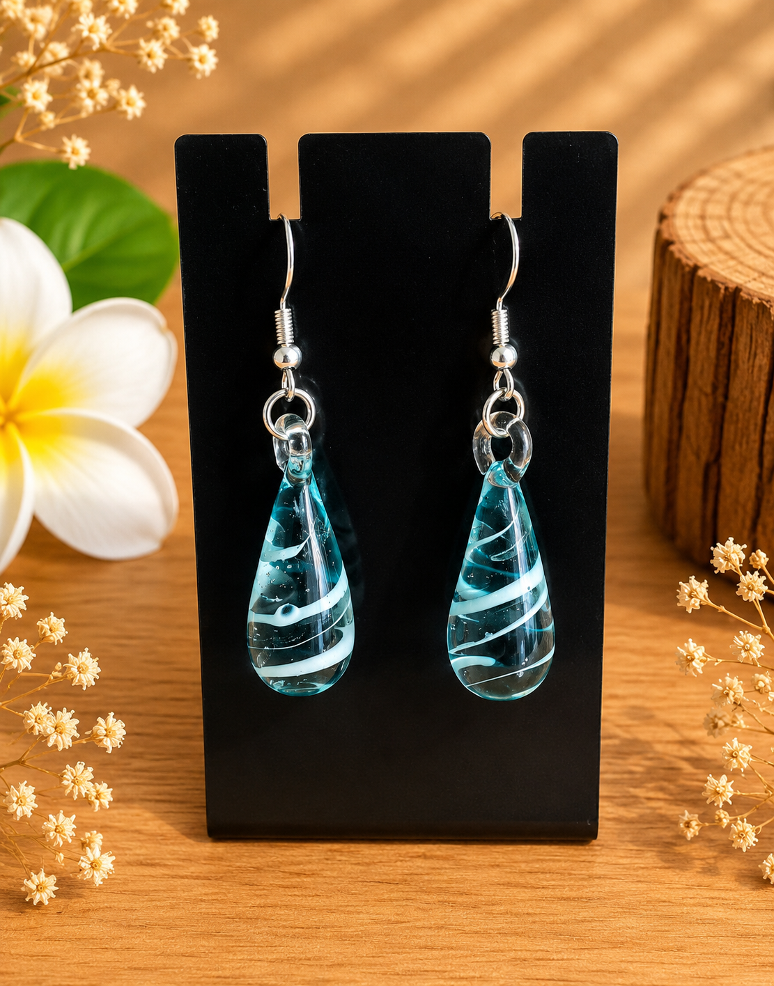 Boucles d' oreilles goutte d' eau - Energie douce & apaisante 💧