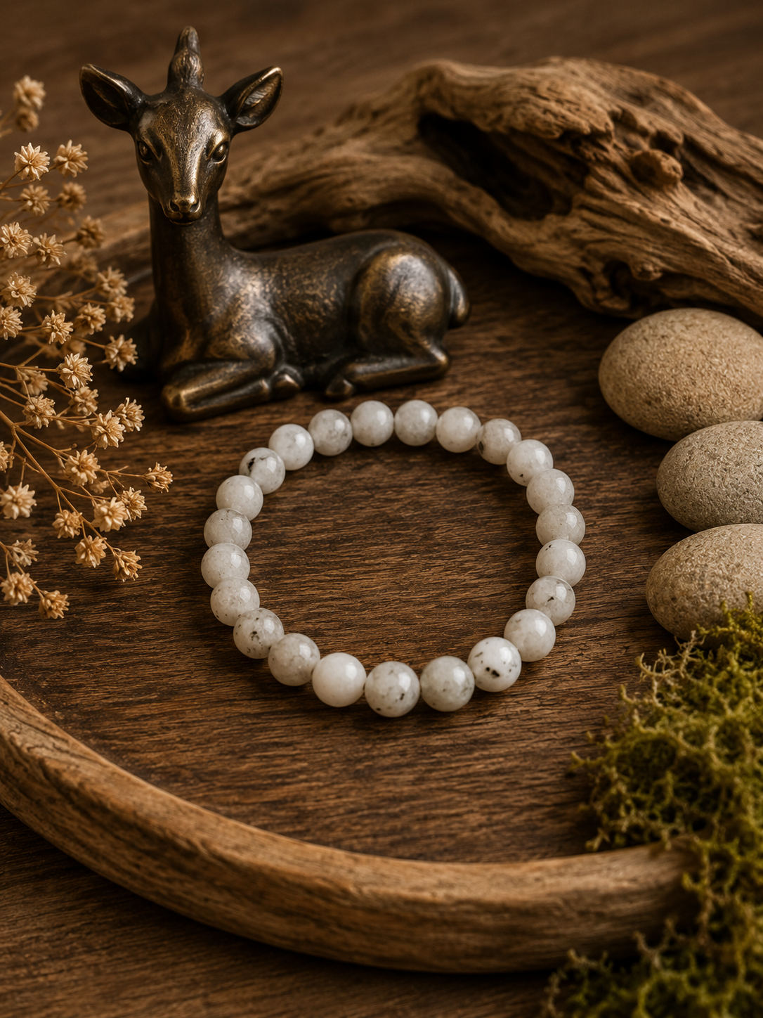Bracelet Equilibre - perles grises naturelles
