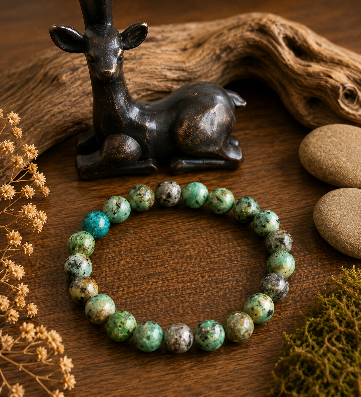 Bracelet Harmonie - pierres vertes