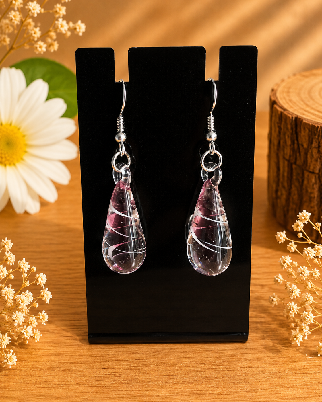 Boucles d' oreilles goutte d' eau - énergie douce & apaisante  💧
