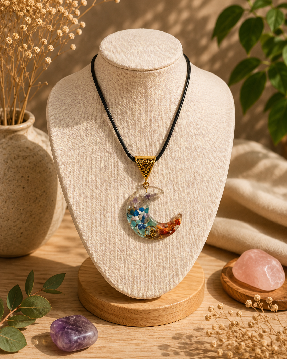 Collier énergétique 7 chakras - pierres naturelles