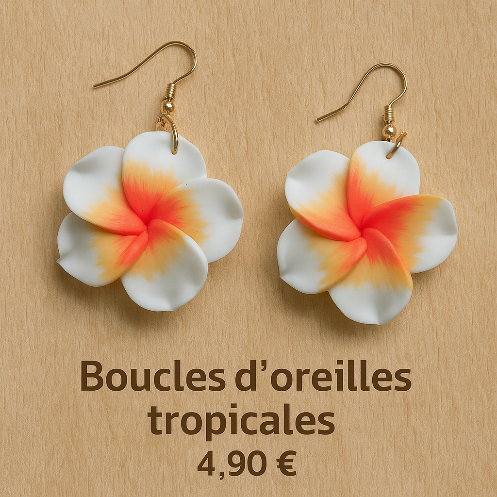 Boucles d ' oreilles Fleurs Tropicales - Coloris au choix