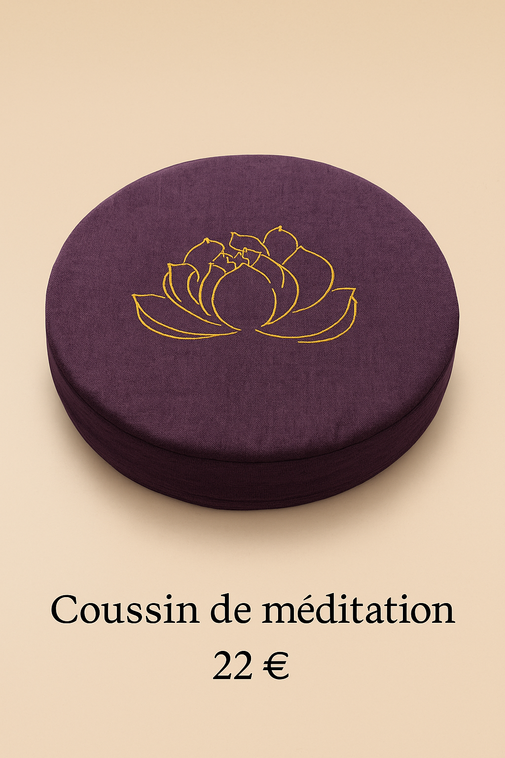 🧘‍♀️ Coussin de méditation - Lotus brodé