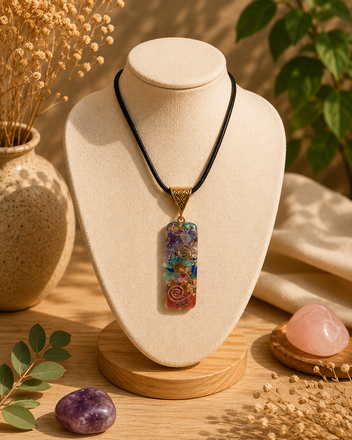 Collier énergétique 7 chakras - pierres naturelles