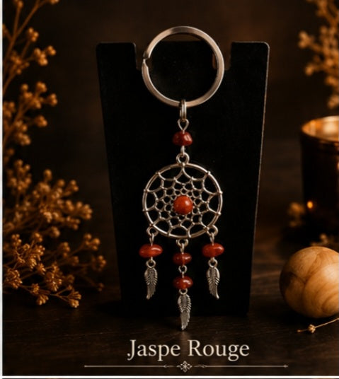 ✨Porte- clés  Attrape-Rêves avec Pierres Naturelles✨.