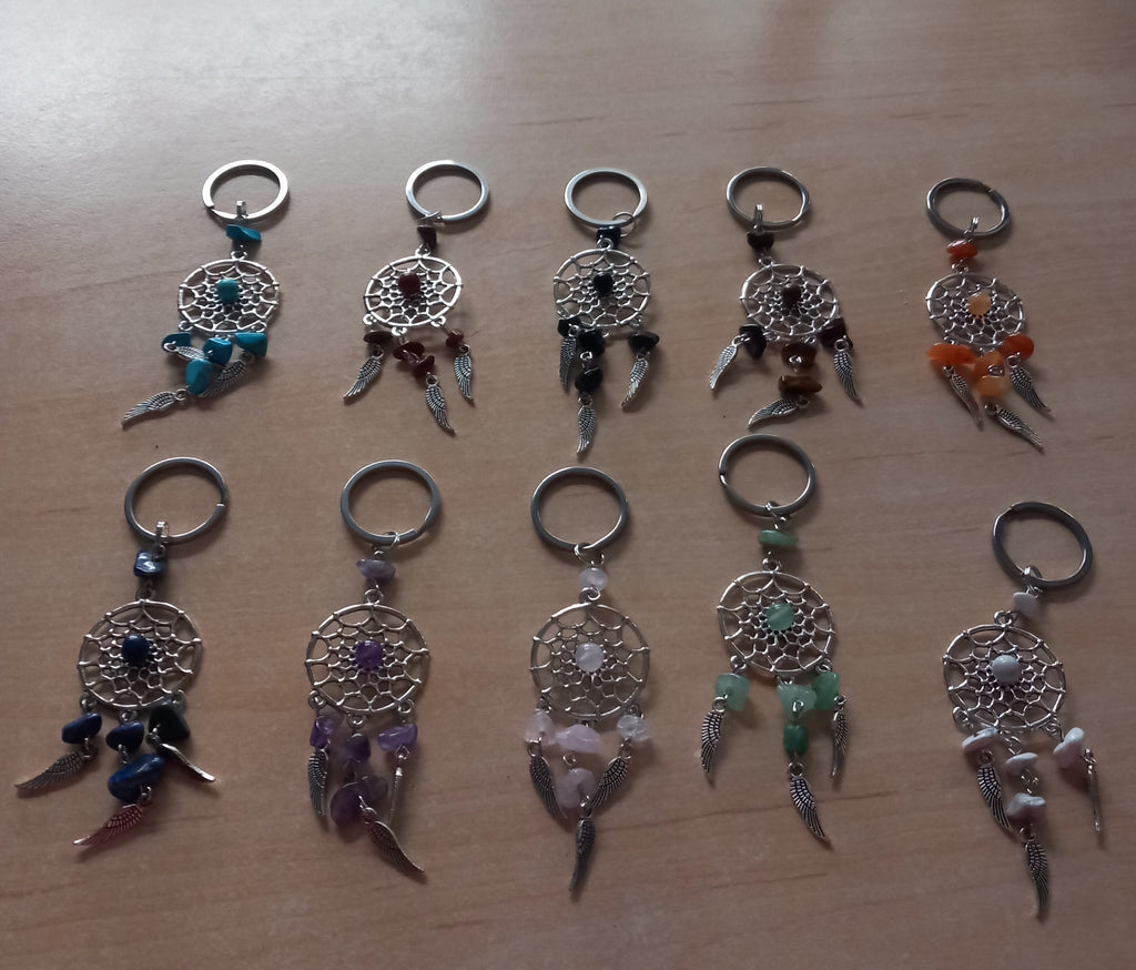✨Porte- clés  Attrape-Rêves avec Pierres Naturelles✨.