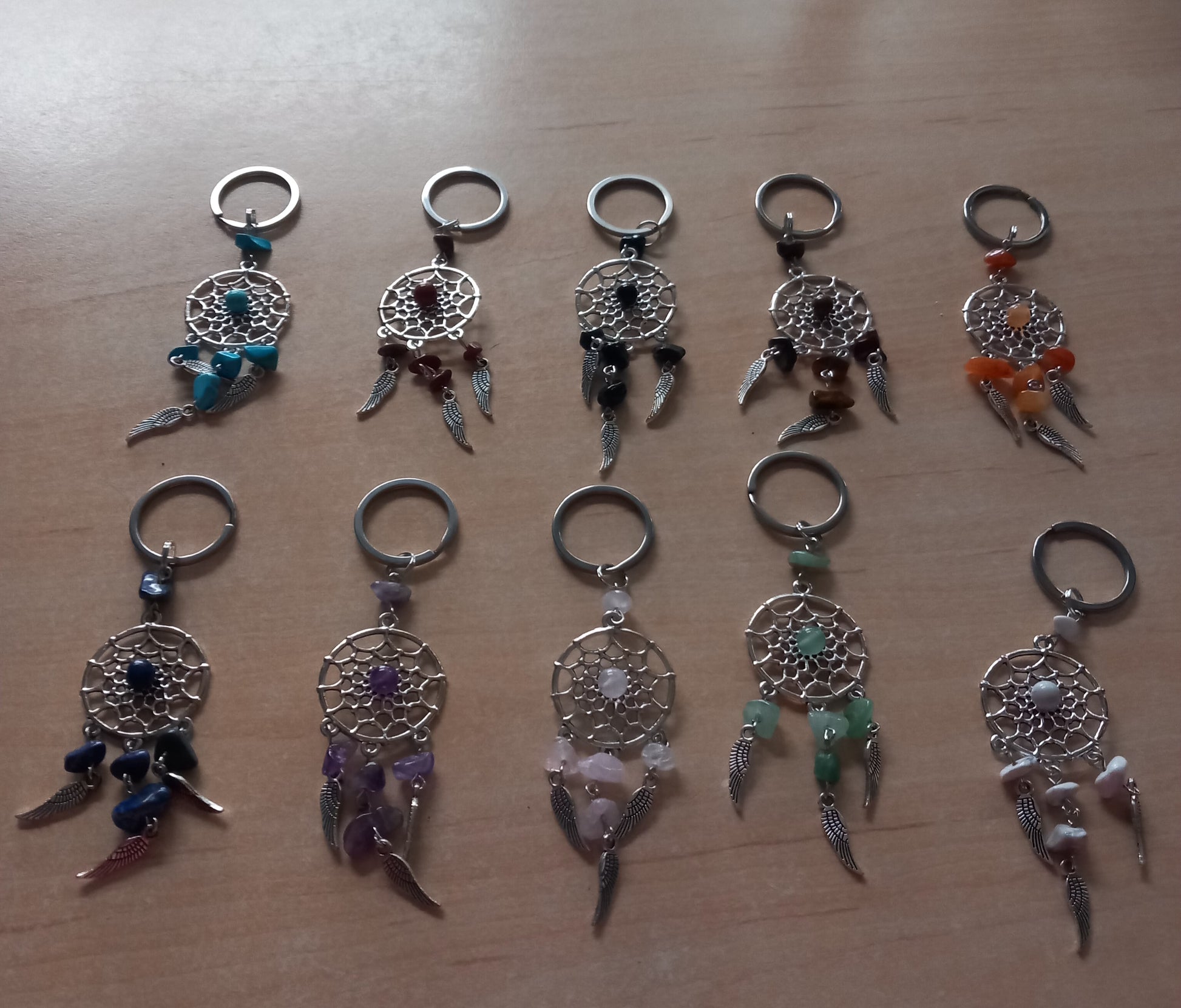 ✨Porte- clés  Attrape-Rêves avec Pierres Naturelles✨.