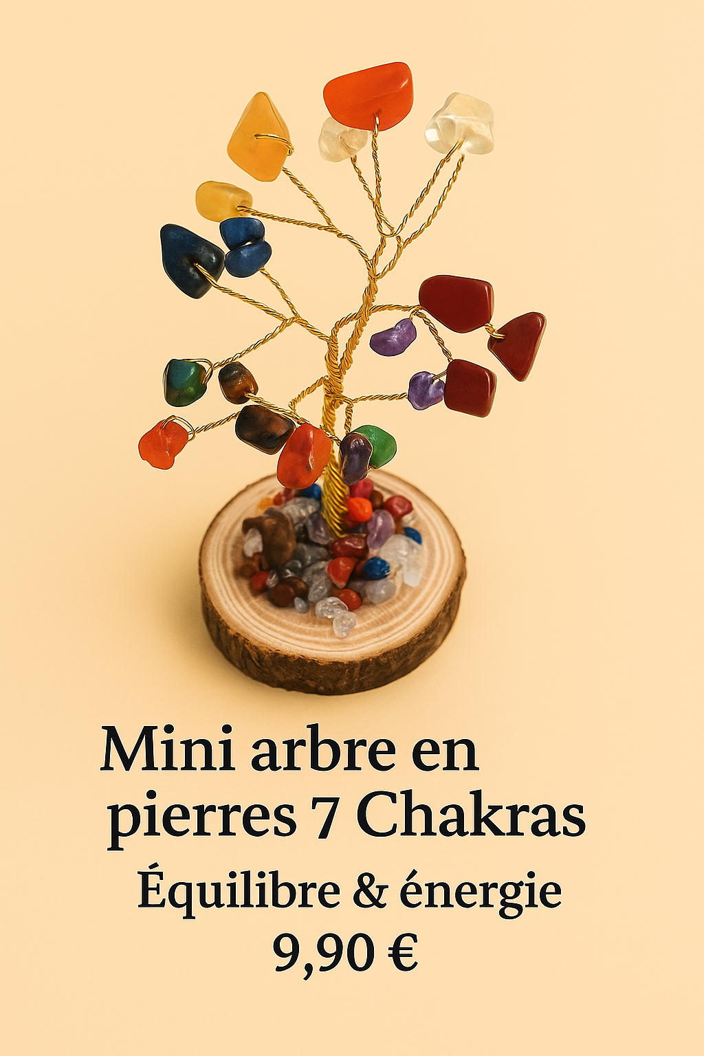 🌳Mini arbre de vie en pierres naturelles - Coloris au choix