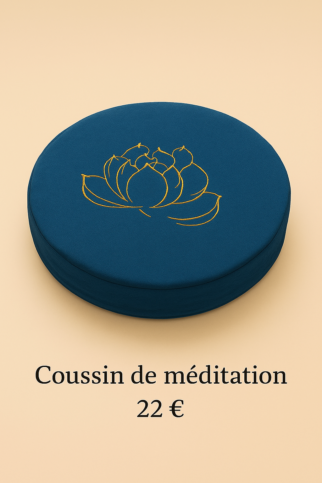 🧘‍♀️ Coussin de méditation - Lotus brodé