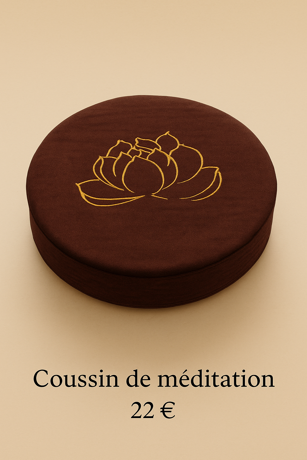 🧘‍♀️ Coussin de méditation - Lotus brodé
