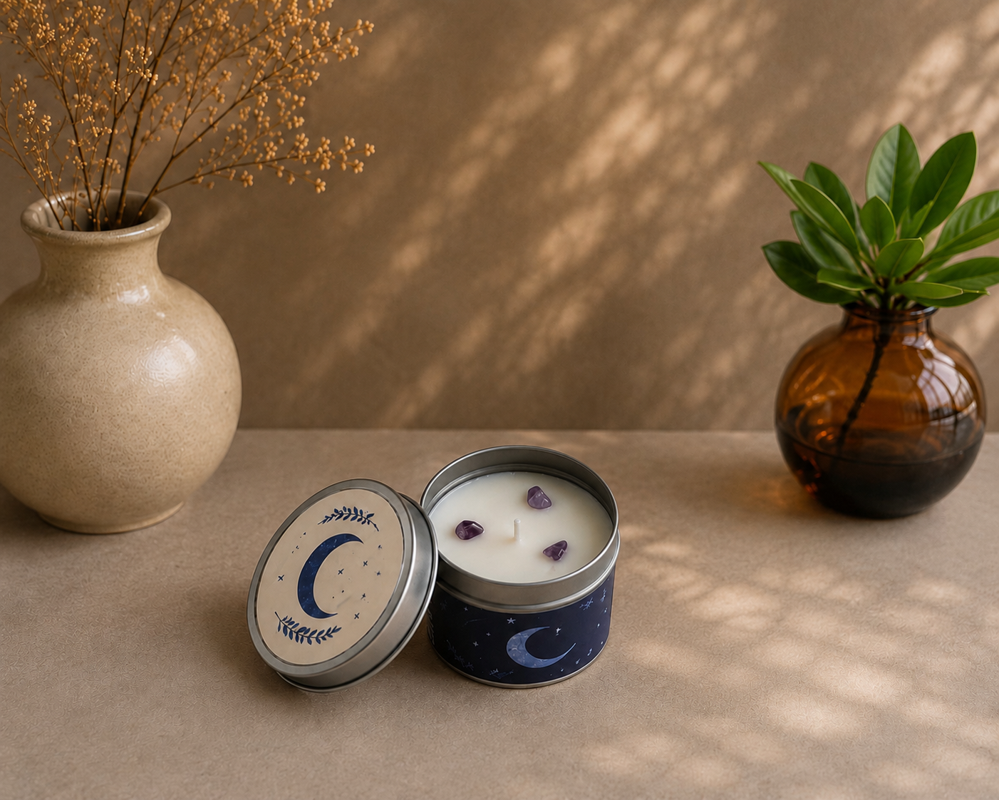 ✨ Bougie parfumée " Lune & Améthyste" - Apaisement & Intuition 🌙💜
