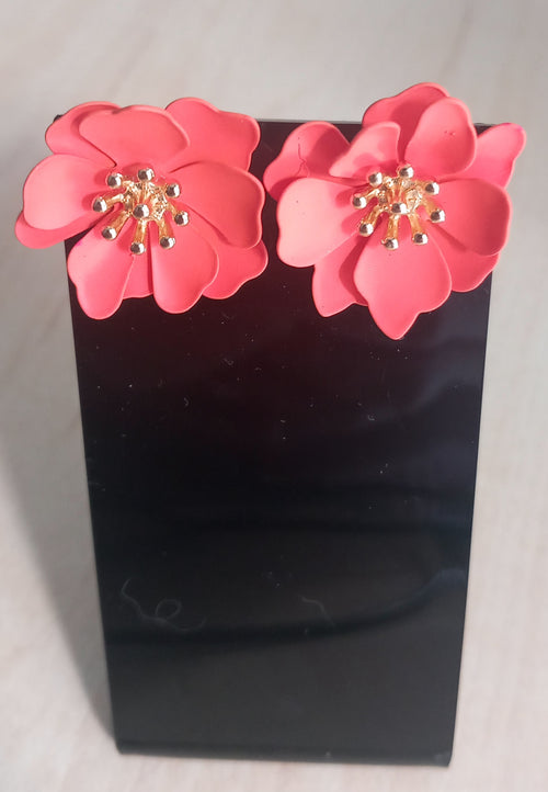 Boucles d' oreilles fleur corail - énergie & vitalité 🧡