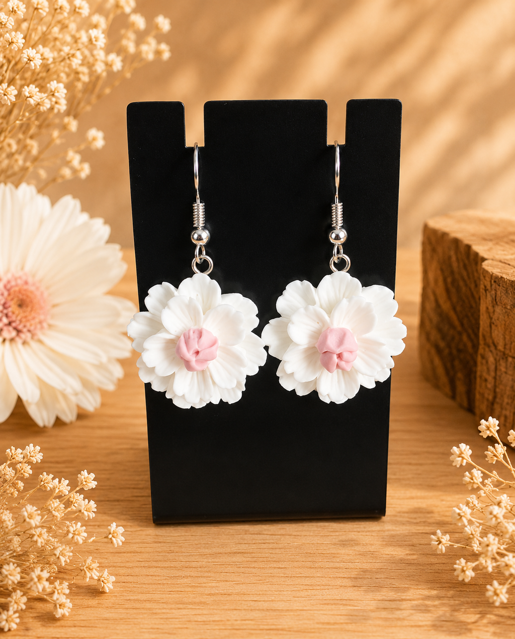 ✨Boucles d ' oreilles fantaisie en fleurs colorées 🌸