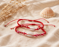 Bracelet coquillage rouge-Eté